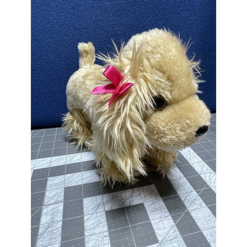 Battat‎ Pups Cocker Spaniel Puppy Dog Plush 10" Pink Bow Stuffed Animal Toy